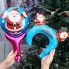 20/10PCS Christmas Hair Band Inflate Balloons Kids Toys Santa Claus Snowman Foil Handheld Stick Xmas New Year Party Decoration