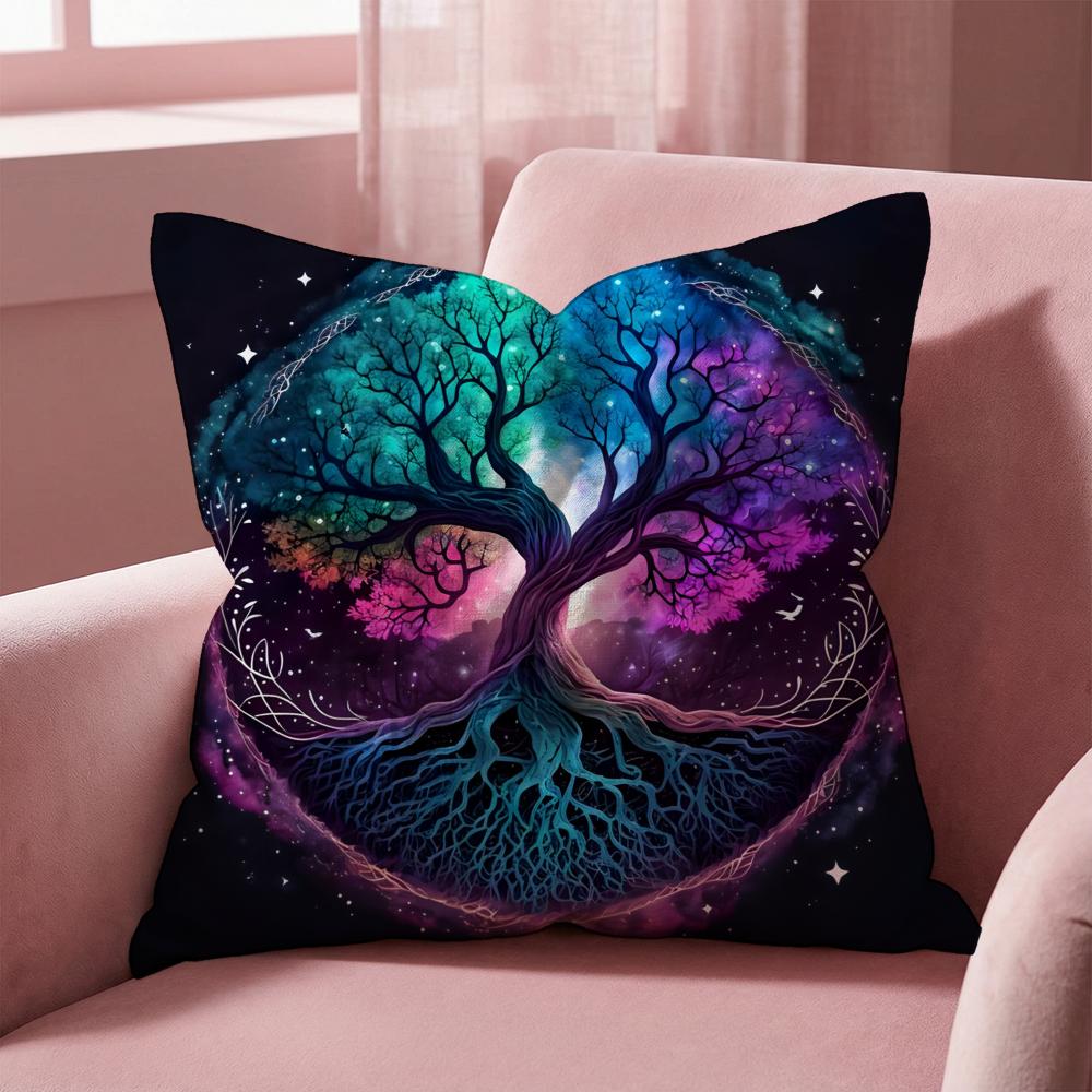 Tree of Life Cushion Cover Multi-Scene Pillow Cover for Home & Car - Reversible, Soft & Durable for Daily Use