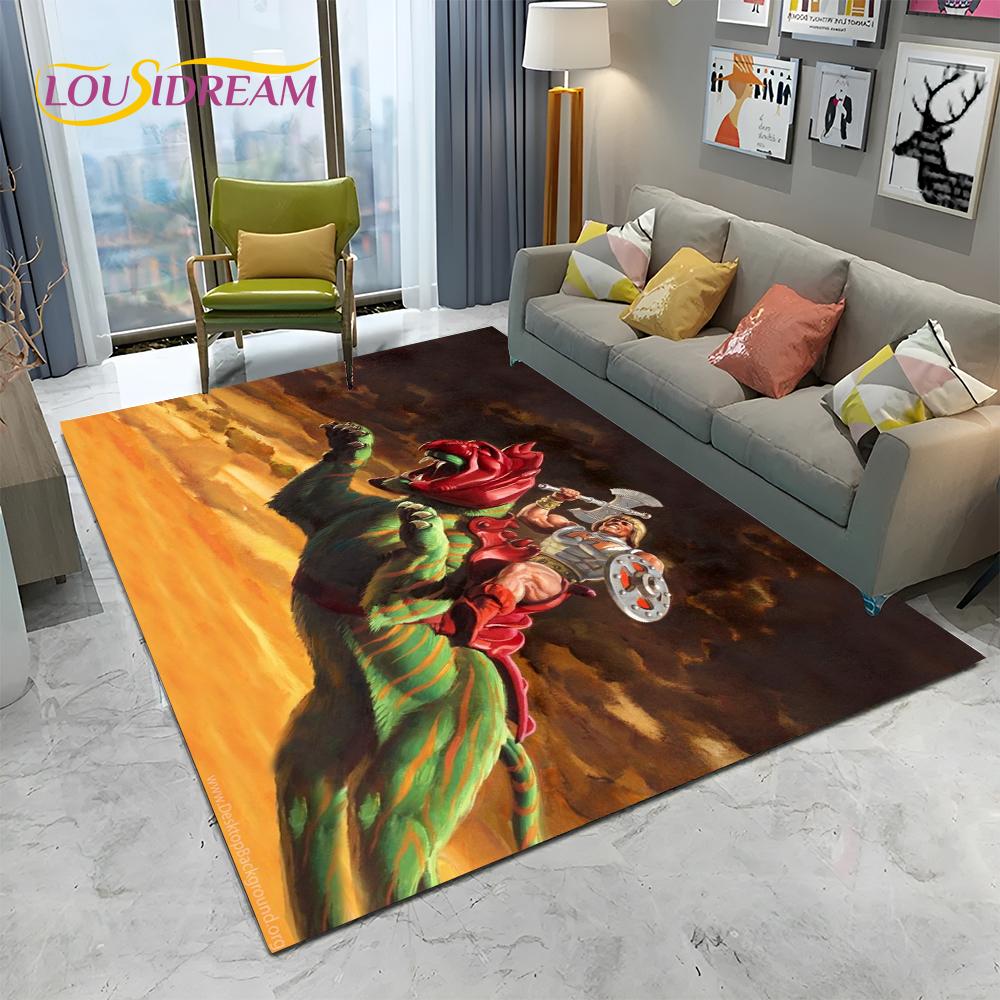 3D Retro Cartoon He Man Masters of Universe Carpet Rug for Home Living Room Bedroom Sofa Doormat Decor,kid Area Rug Non-slip Mat