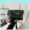 Koreanischer Stil Messenger Bag 2024 Einzelne Schultertasche Damen Tasche Mode Textur Einfach Pendler Kette Kleine Quadratische Tasche Street Trend Schwarz