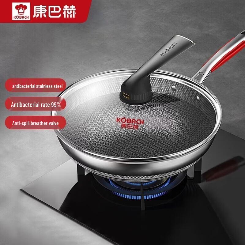 KOBACH 5th Gen Antibacterial Stainless Steel Non-stick Wok