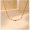 Stainless Steel  Love Knot Pendant Necklaces for Women,18k Gold Plated Minimalist Luxury Wedding Party Jewelry Gift