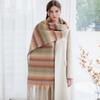 Winter new high-end warm thickened scarf women's winter striped soft scarf skin-friendly, fashionable and fresh