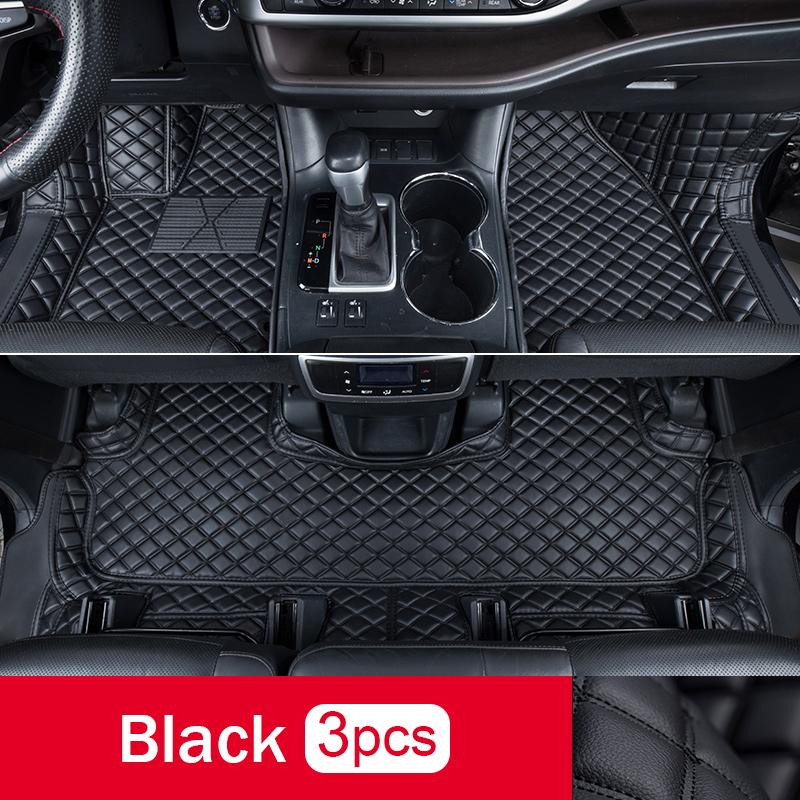 PU-Leder-Auto-Bodenmatte Innenteppiche Fußpolster Matten Abdeckung Zubehör für Toyota Highlander XU70 2020 2021 2022 2023 Hybrid