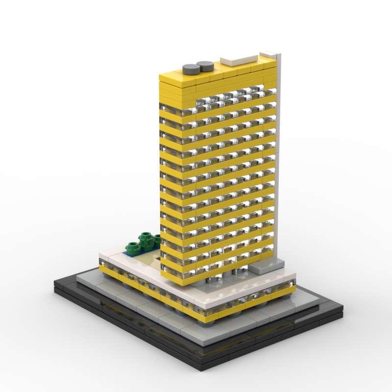 MOC Small Particle Splicing Block Mini Building Tall Building Model Children's Puzzle Education Simple DIY Toy Gift