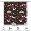 Adorable Mermaid Dog Shower Curtain Black Pug With Fish Tail Star Crown, Pink Background With Purple Accents Perfect For Bathroo