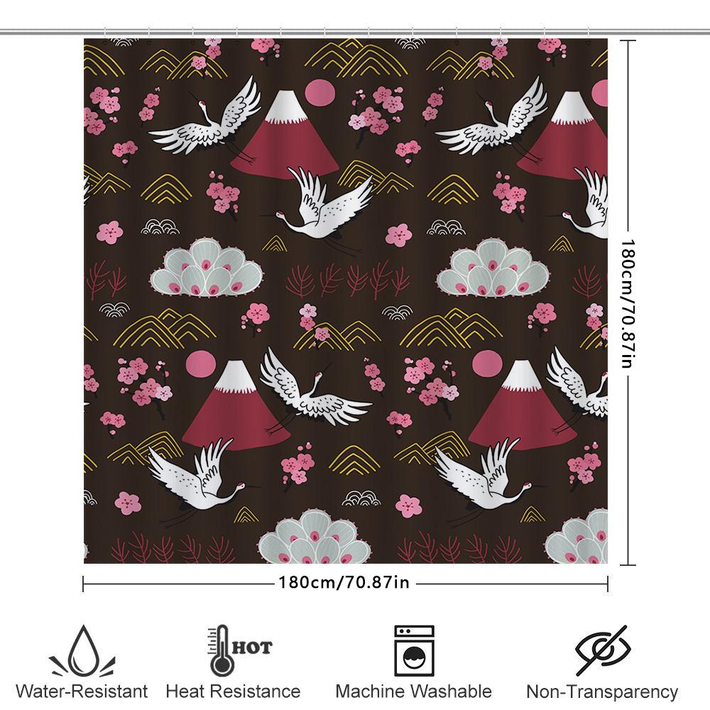 Adorable Mermaid Dog Shower Curtain Black Pug With Fish Tail Star Crown, Pink Background With Purple Accents Perfect For Bathroo