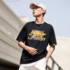 Li-Ning Logo Printed Round Neck Drop Shoulder Loose Comfortable Pullover Short Sleeve T-Shirt Men T-Shirts Black AHSU795-1