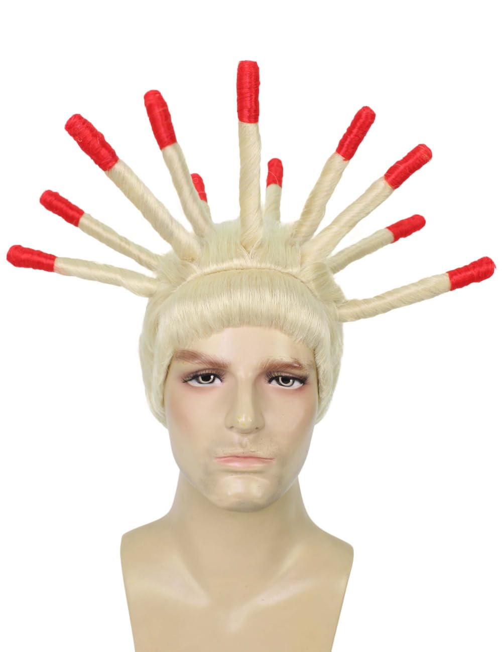 Wigs2you H-5686 HPO Взрослая Мужская Вирусная Парик Островные Парни Близнецы Колючие Дреды и Красные Кончики