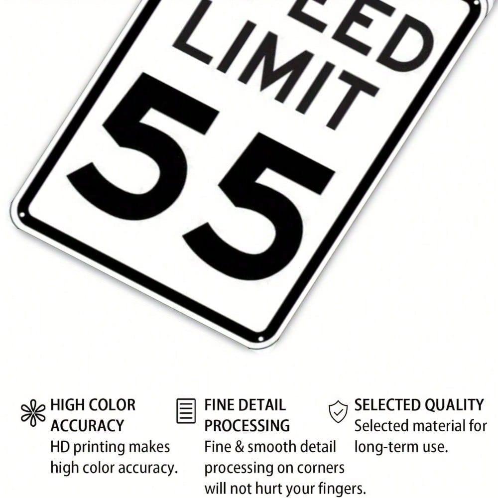 1pc R2 55 MPH Speed Limit Vintage Metal Sign, H.I.P. Funny Gift for Colleagues, 8x12in Unframed Indoor Outdoor Decor
