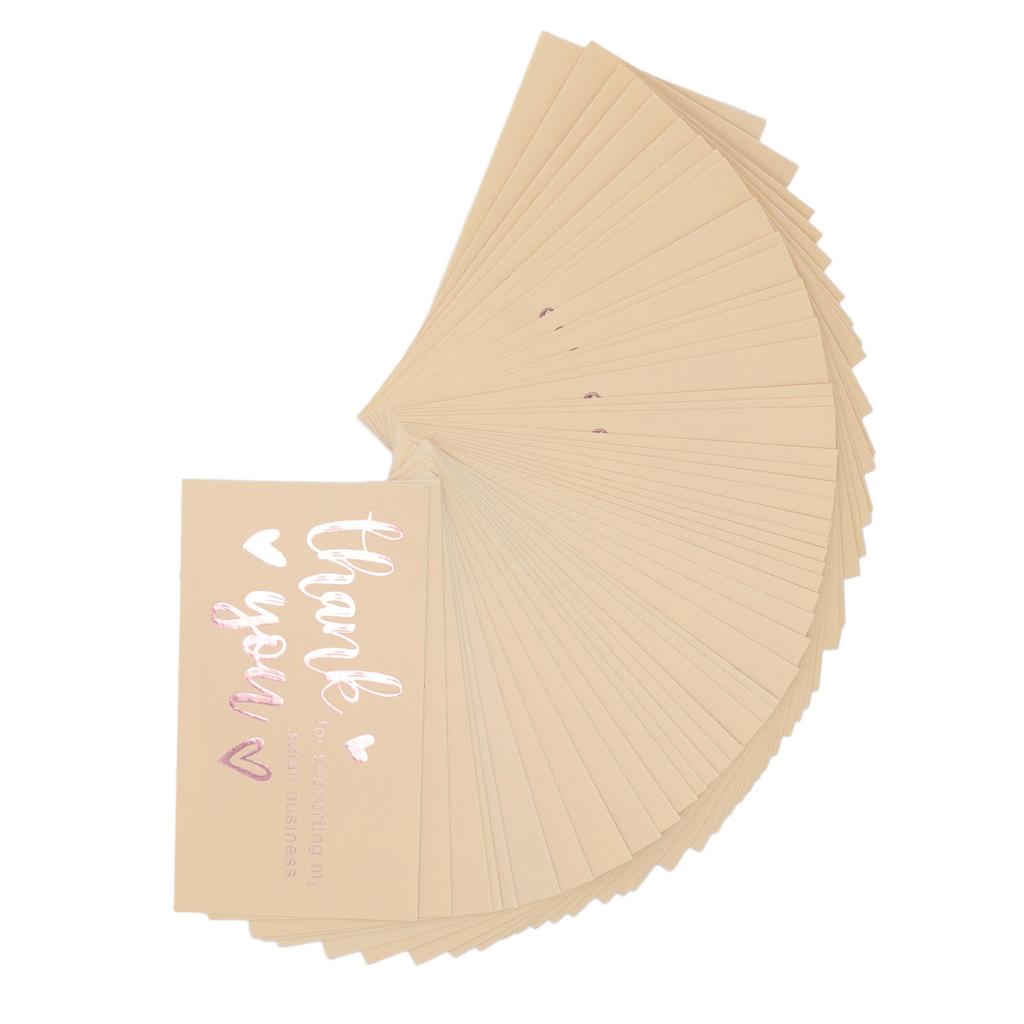 200Pcs Thank You Cards Gold 3.5x1.9inch Business Thank You Paper Card for Online Retail Store