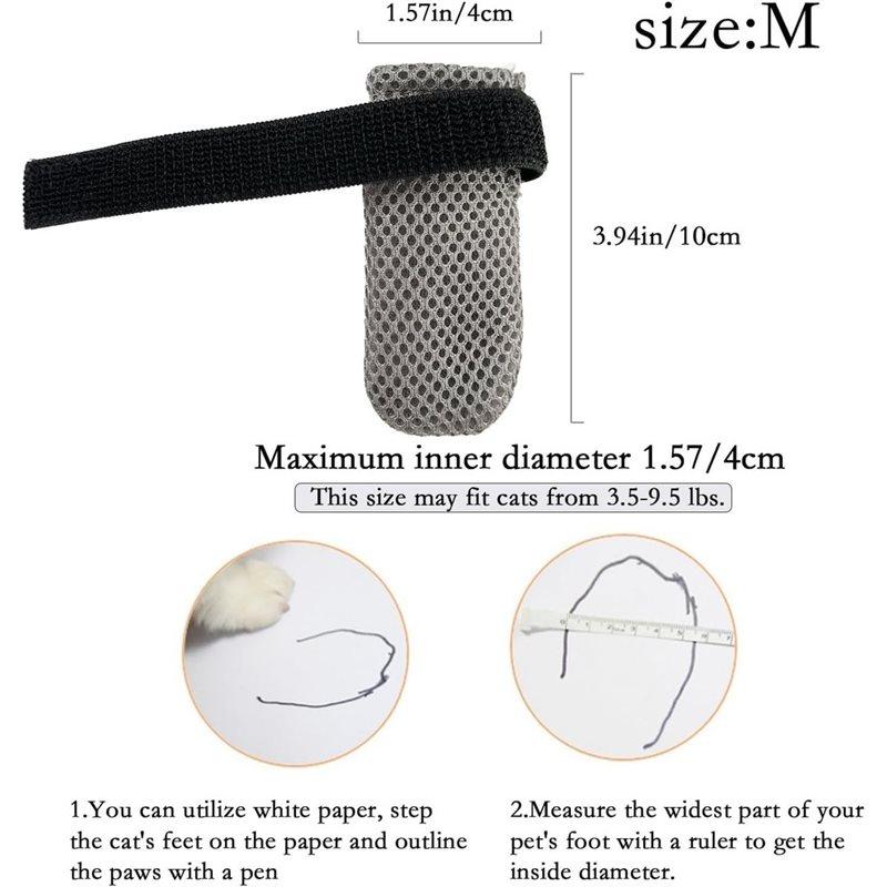 J1UL1N 4 PCS Cat Mittens To Prevent Scratching,Adjustable Dog Booties To Prevent Scratching, For Bathing,Feeding Nailtrimming