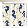 1pc Navy Blue Seahorse & Star Shower Curtain, Durable Polyester, Easy Clean, Space Theme