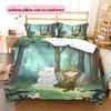 Snufkin Kunstmuster Bettwäsche Heimdekoration Geburtstagsgeschenk ( 1 Bettbezug + 2 Kissenbezüge, ohne Füllung),Fanartikel.