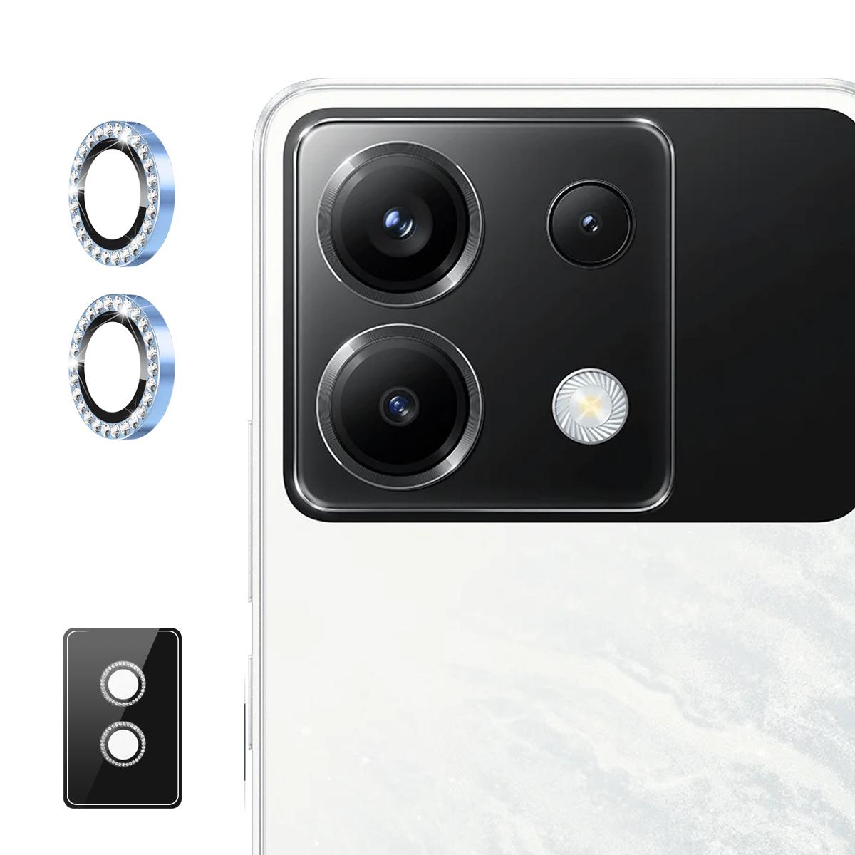 

Для Xiaomi Redmi 13 4G Захисник об єктива камери ENKAY HAT PRINCE Декор стразами Захисна плівка для заднього об єктива Sierra Blue