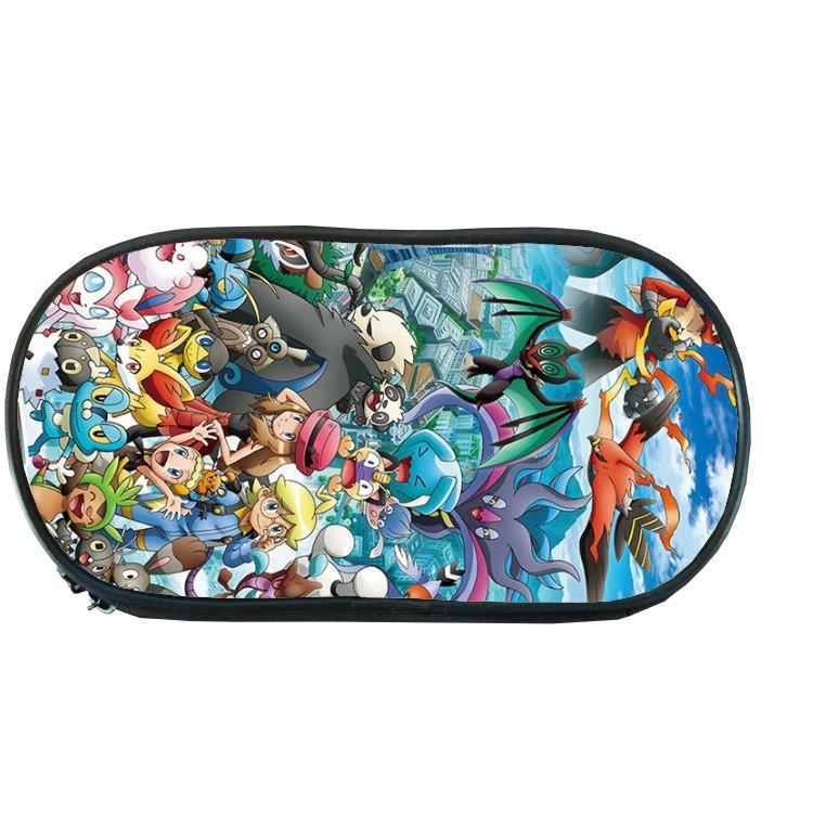 Školní penál s potiskem na téma Pokémon, jednovrstvý, na ukládání psacích potřeb