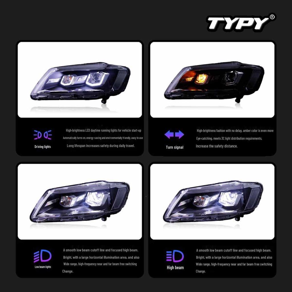 2012-2014 Volkswagen Lavida Xenon Projector Headlight Assembly with LED DRL and Turn Signals