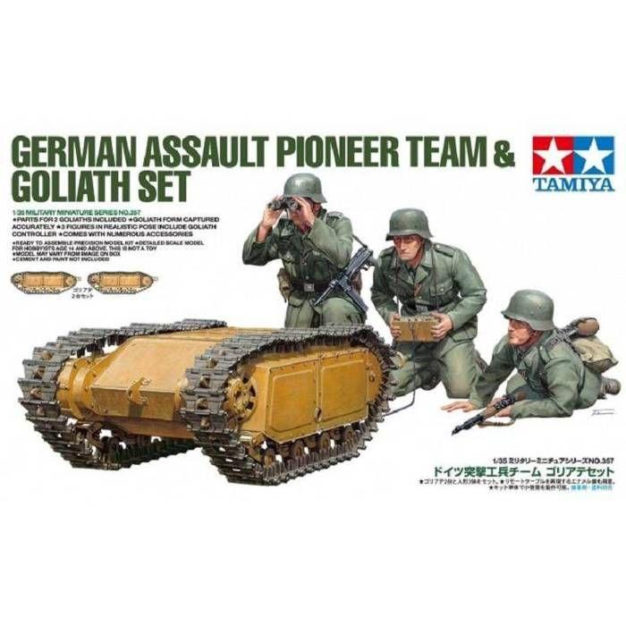 Figurine mignature german assault pioneer team & goliath set - tamiya