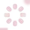 24 Pezzi Unghie Finte Quadrate French con Glitter Corti Bianche Scintillanti Press On Nail Materiale ABS Per Matrimonio Festa Uso Quotidiano