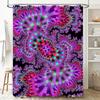 Stylish Vibrant Shower Curtain for Bathroom Decor Fractal Design In Pink, Purple, Green Blue Colors