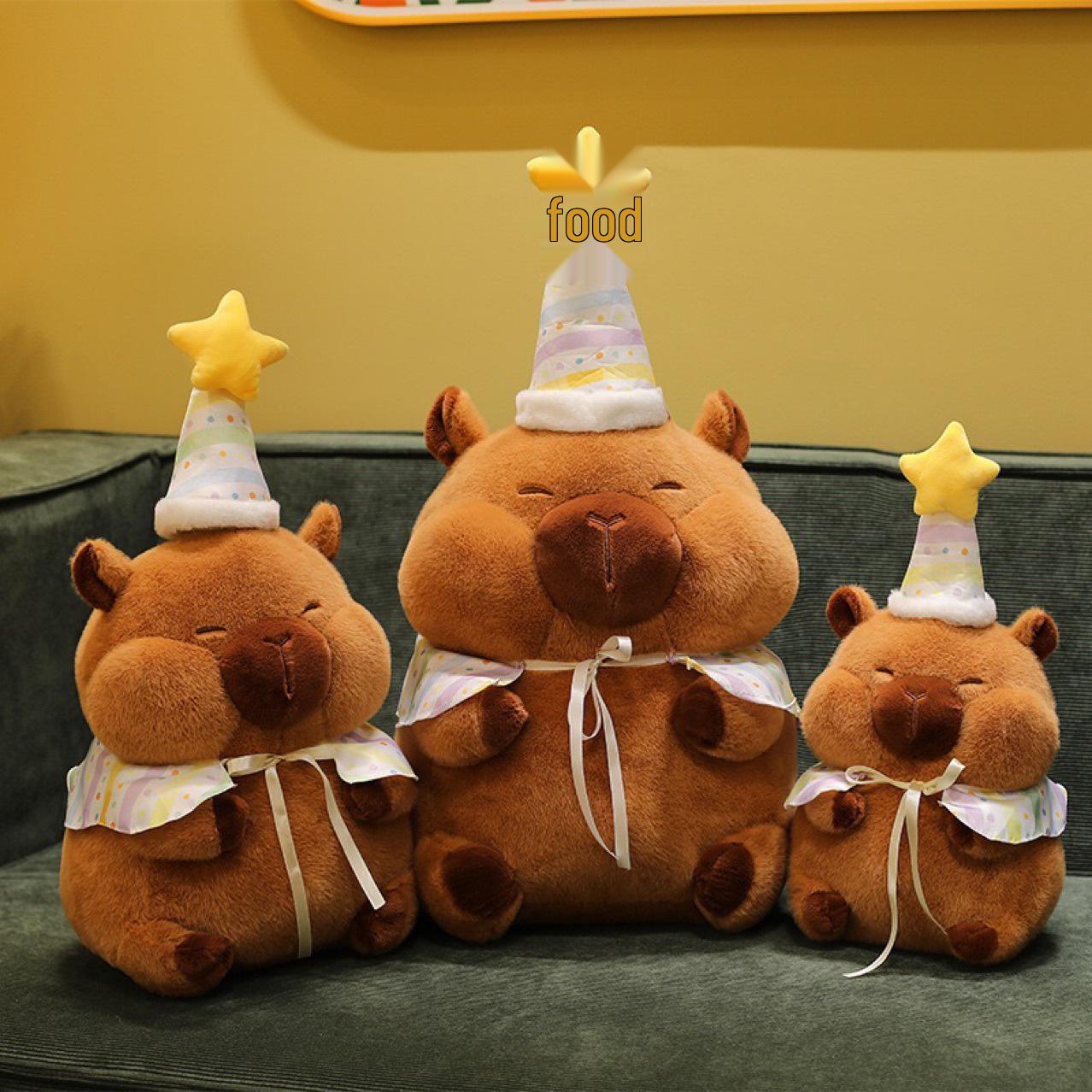 

Capybara Star Hat Plush Toy with Confession Card - Birthday & Valentine s Gift 30cm