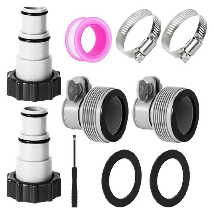 Universals Pool Hose Adapters Flexible Pool Hose Connection With Tight Seal Swimming Pool Hose Adapters Threaded Joint 1