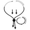 Fashion Creative Wedding Zircon Flower Jewelry Set - Bridal Reception Earrings and Necklace Set