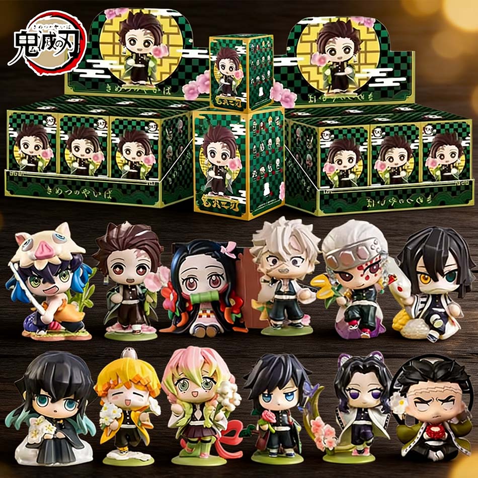 sold 1-12pcs Anime Demon Slayer Model Tanjiro Kamado Nezuko cartoon figure PVC model ornament child Christmas Halloween gift