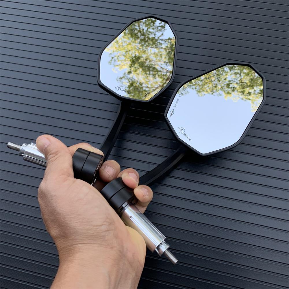 Universal 2pcs/Pair Motorcycle Rear View Mirrors 7/8" Handle Bar End Motorbike Side Mirror For Cafe Racer High Quality