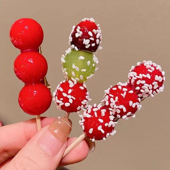 Hairpin Imitation Sugar Calabash Design Hair Clip Stable Clamping Force Side Bang Hair Pin Holiday Hair