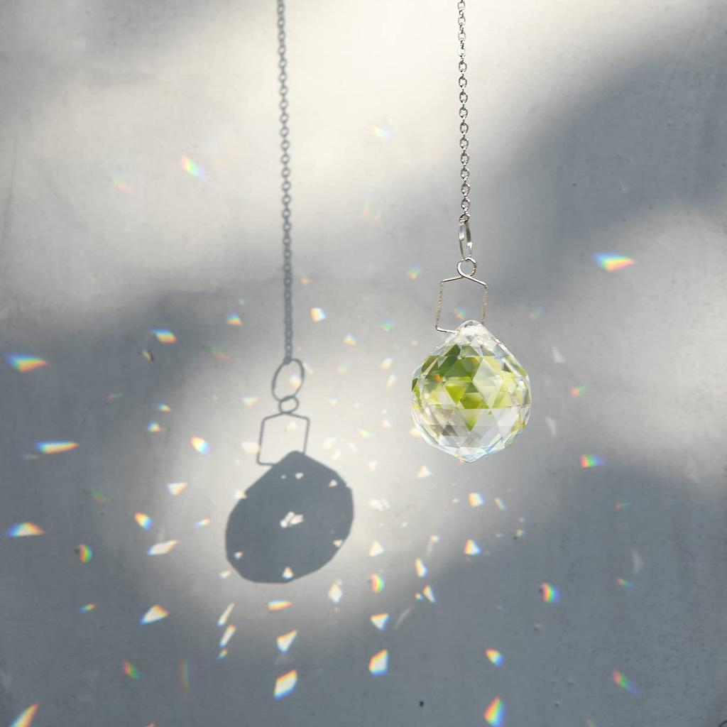MerryNine Suncatcher Crystal Ball, K9 Material, Rainbow Light-Generating, with Window Chain, Feng Shui Decor, Birthday Gift (6 Pieces, 30mm)