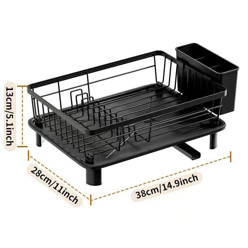 Narrow Design Multi-Functional Kitchen Sink Drain Rack Japanese-Style Dish Utensil Holder with Drainage Tray for Bowls