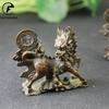 1 Pair Antique Copper Beast Kirin Statue Desktop Ornaments Retro Animal Figurines Feng Shui Home Decorations Crafts Accessories