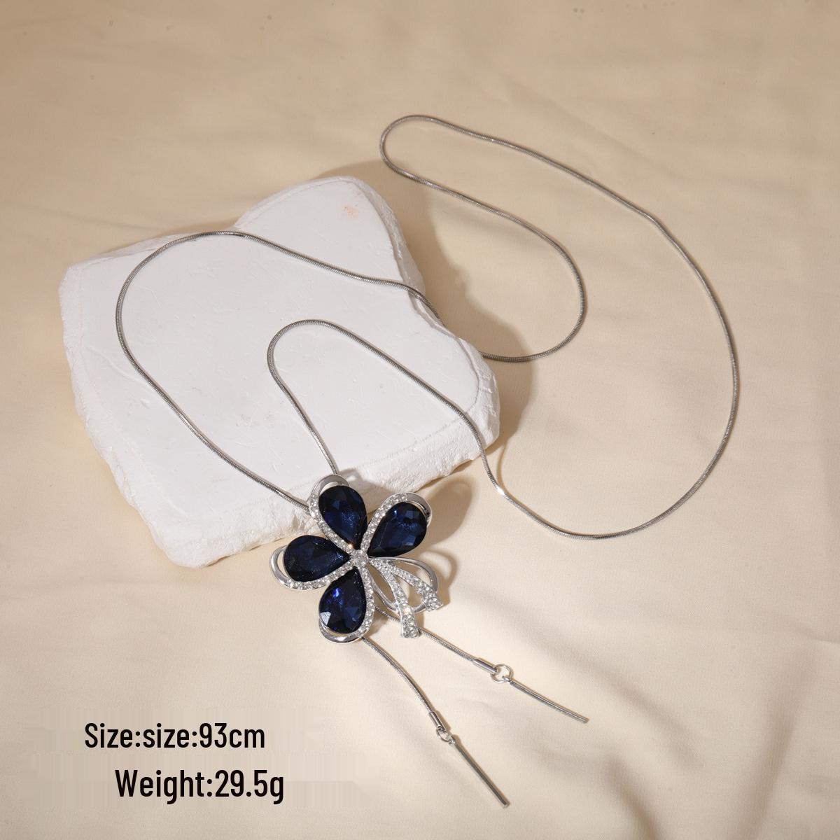 

Luxury Adjustable Crystal Sweater Necklace - Elegant Fall/Winter Fashion