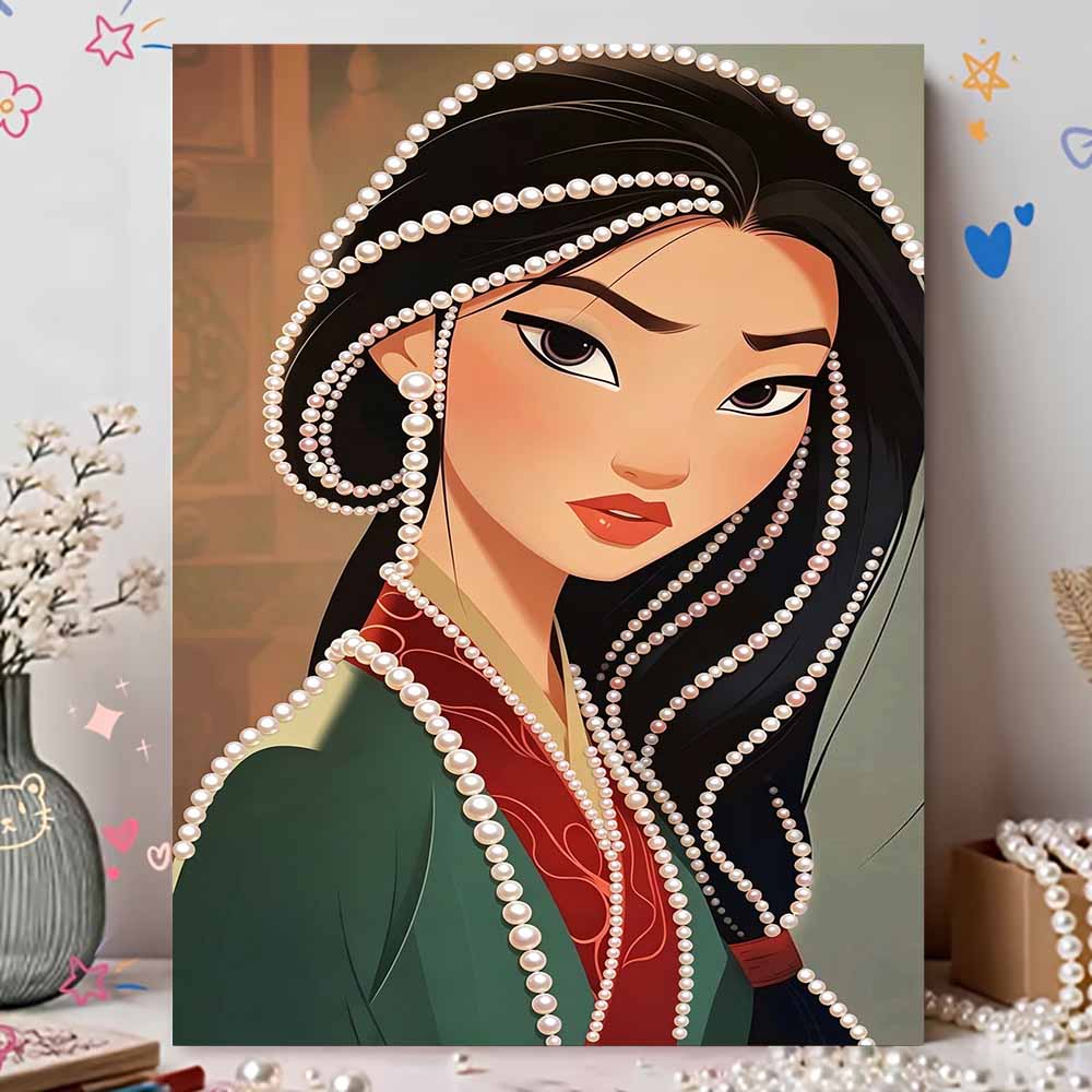 Disney Pearl Painting Mulan Portrait Art Kit Adult Beginner Home Wall Decor Special Shape