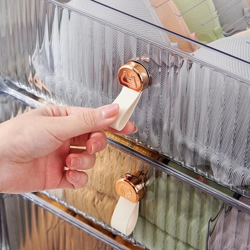 Drawer Type Underwear Storage Box Household Transparent Wardrobe Compartments for Bra Underwear Socks Organizer Home Storage