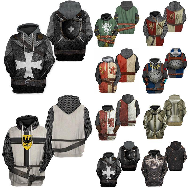 Medieval Hoodie Knight 3d Printed Seatershirt Hooded Pullover Men Women Tops