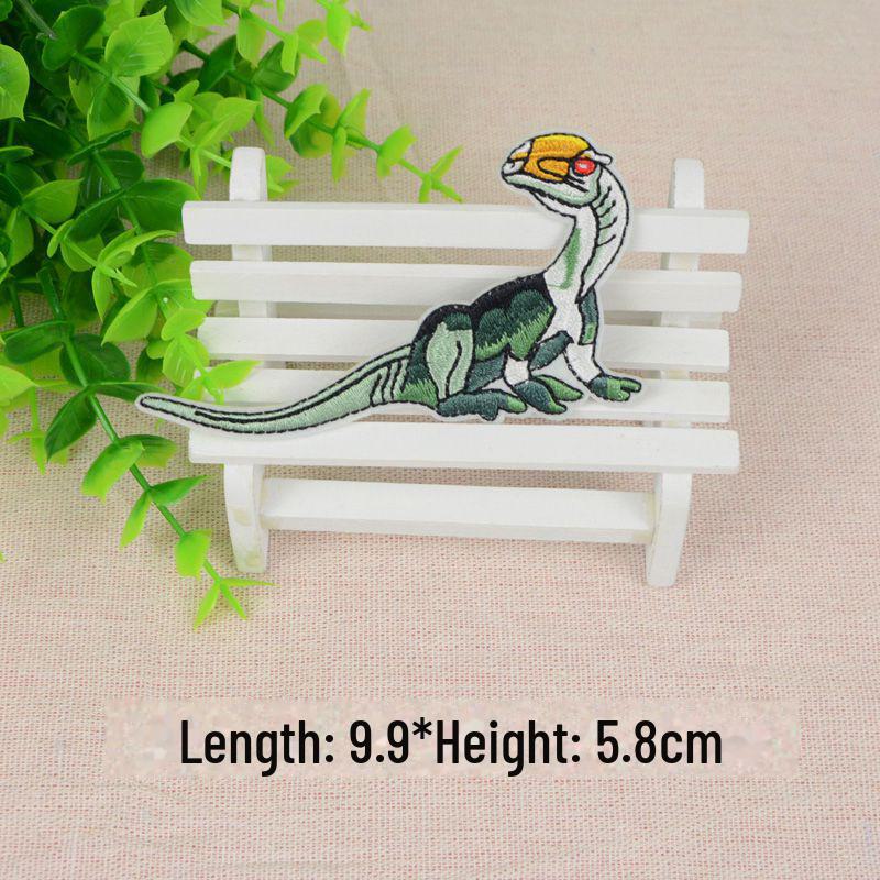 Вышитая нашивка с изображением динозавра - украшение для одежды, нашивка на ткань с термонаклейкой