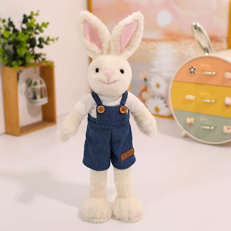 

Cute Ger Rabbit Doll Doll Standing Little White Rabbit Plush Toy Sleeping Soothing Doll Girlfriend Birthday Gift 35cm【0.23kg】 бежевий