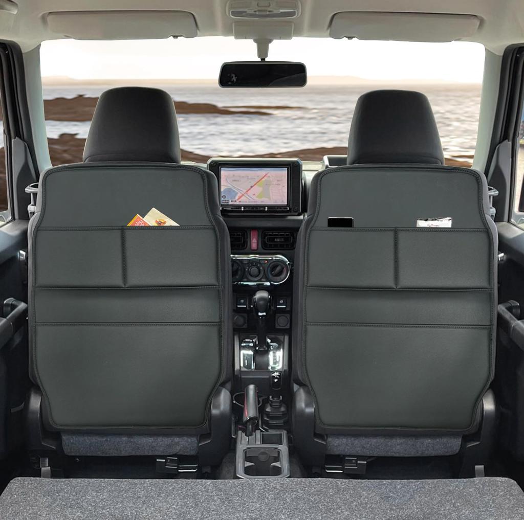 YORKNEIC Seat Kick Guards for Suzuki and Nomad Seat Back Synthetic Kick Car Seat Storage Scratch and Stain Driver Passenger Set of 2 Jimny, Sierra,