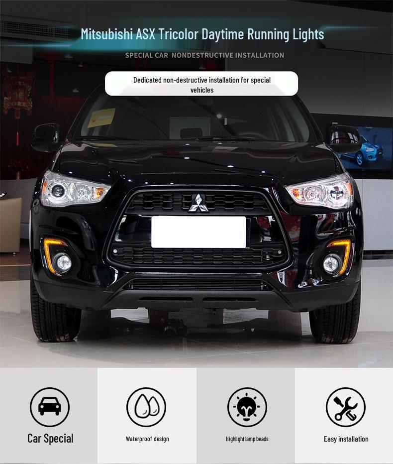 LED Flowing 3-Color DRL Turn Signal for 13-15 Mitsubishi ASX