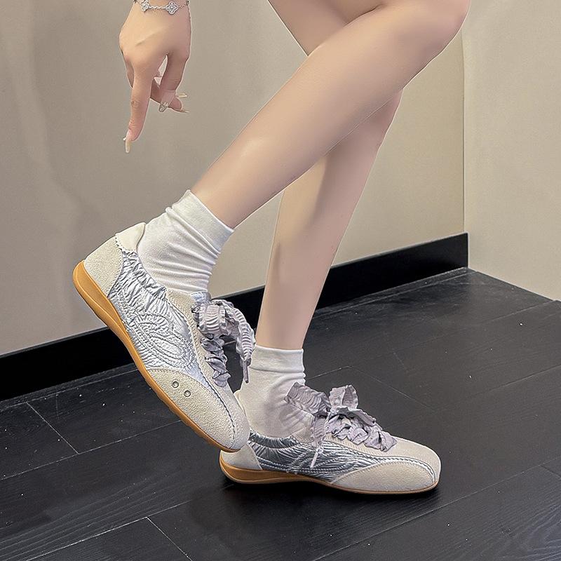 Maillard platform ballet training shoes women's shoes summer new retro color matching soft-soled Forrest Gump shoes racing shoes