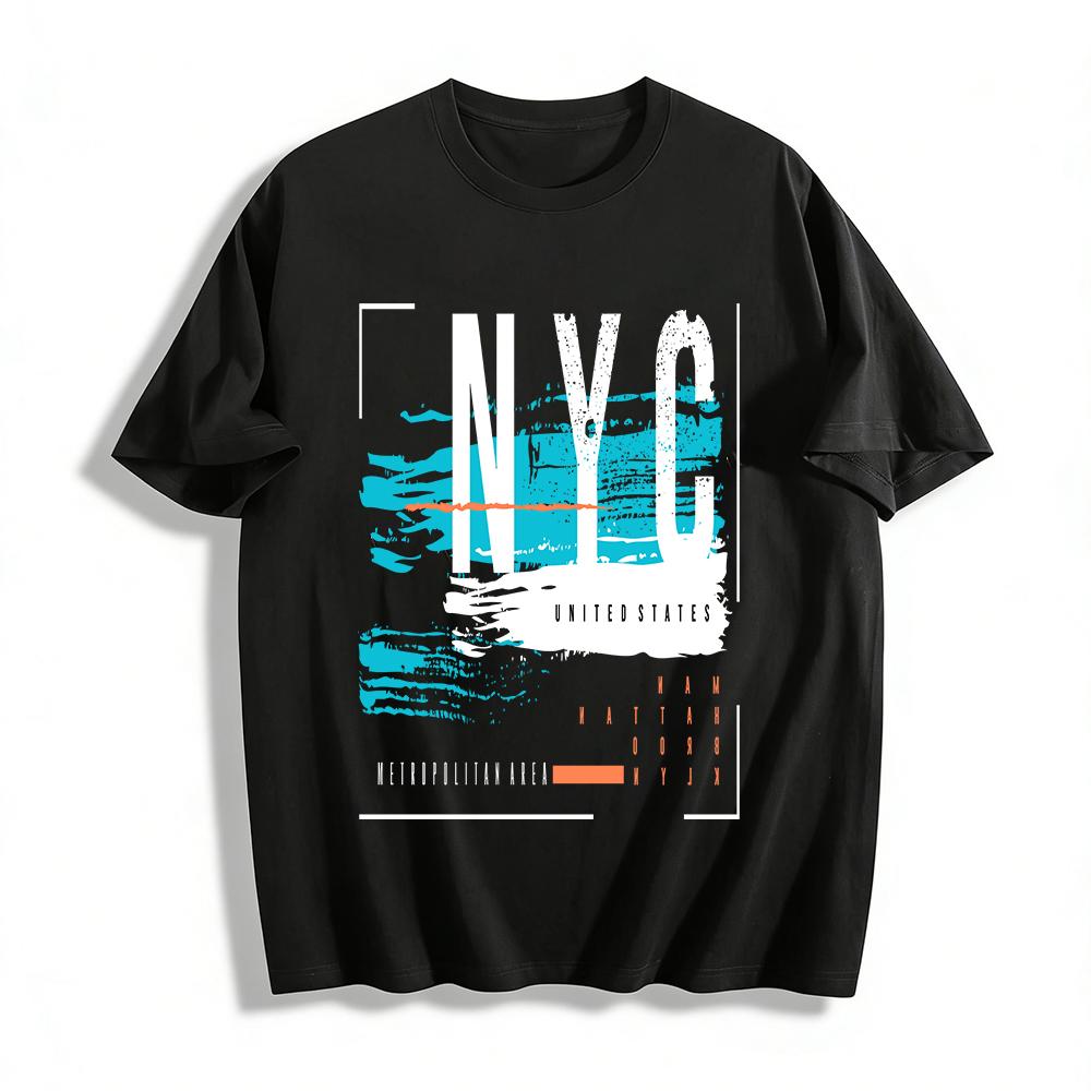 

NYU Print Casual T-Shirt Unisex Street Style Loose Crewneck Top Pure cotton T-shirt XXS