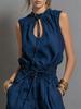 2026 Summer Street Style Women's Loose Waist-Cinching Sleeveless Jumpsuit