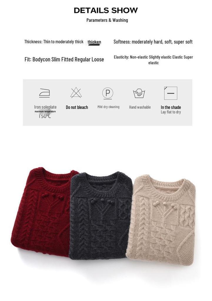 Solid Color Cable Knit Sleeveless Vest - Round Neck, Three-Needle Six-Strand Design, Perfect for Layering in Autumn and Winter