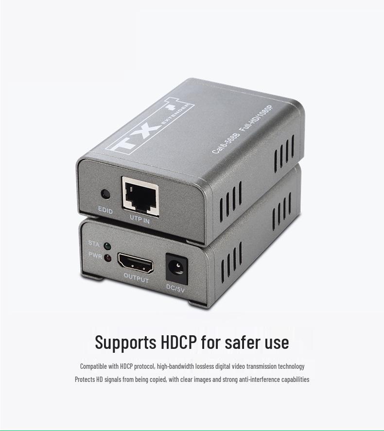 60m HDMI to RJ45 Extender for HD 1080p Video Signal Transmission with EDID
