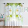 Phalaenopsis Floral Voile Curtain Living Dining Room Bedroom Kitchen Window Transparent Chiffon Flowers Tulle Curtains Light Filtering Polyester Decor