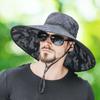 Bucket Hat Men's Hat Sun Hat Men's Fishing Hat Bucket Hat Summer Sun Protection Hat Men's Outdoor Travel Big Eaves Hat