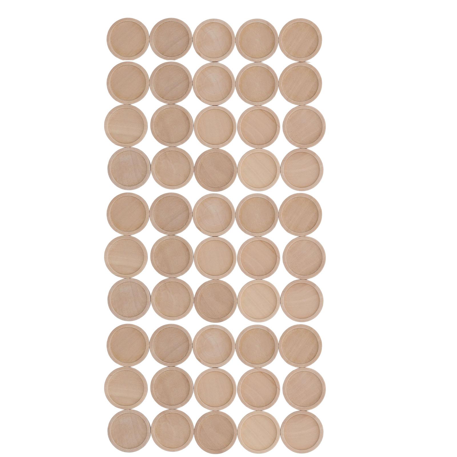 

50 шт. круглых деревянных подставок для подвесок, внешний диаметр 30 мм, круглые подставки для подвесок из сикоморового дерева для ювелирных изделий