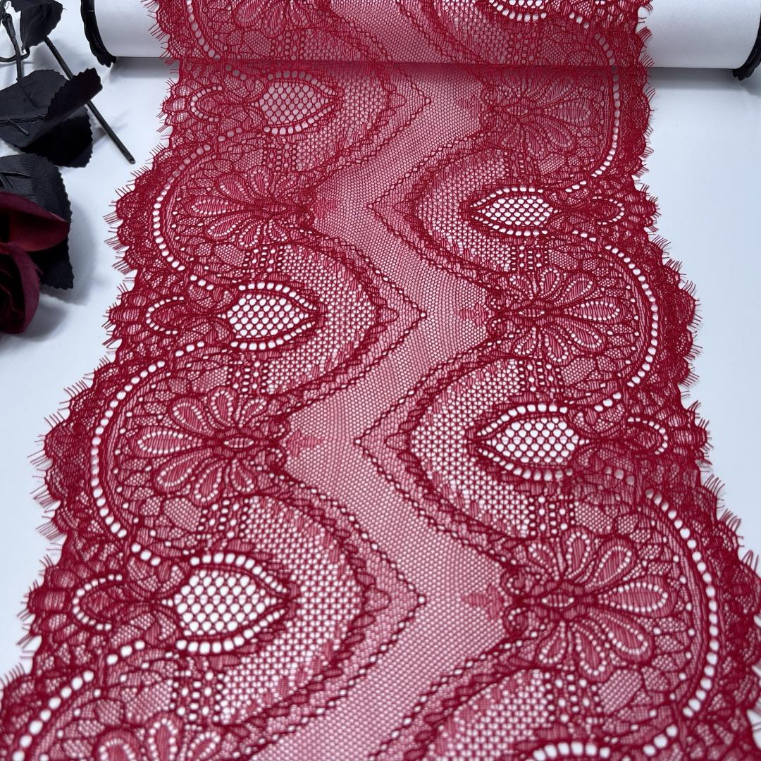 

3 Meters Spandex Trimming Lace, Stretch Lace Fabric with eyelash for Lingerie, Bra, Underwear, Dress, Home Decor, Crafting ( 23.5cm Wide) 23.5cm x 3m